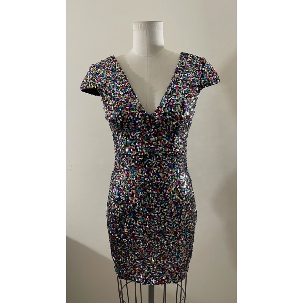 Dress The Population Zoe Confetti Sequin Dress small - Picture 8 of 14